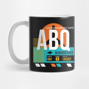 Albuquerque (ABQ) Airport // Retro Sunset Baggage Tag Mug